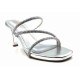 R-304: Balujas Silver Heel Crystal Strap Sandals
