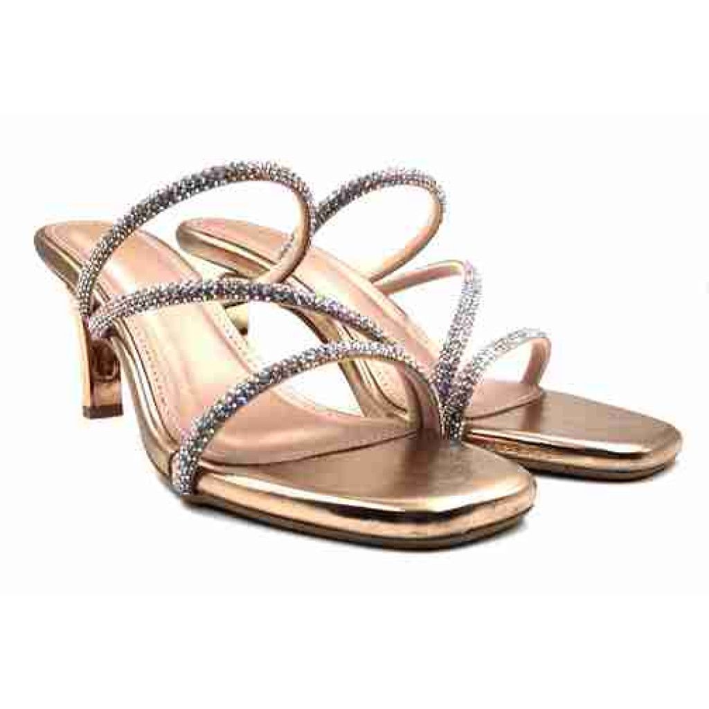 R-304: Balujas Sultan Heel Crystal Strap Sandals