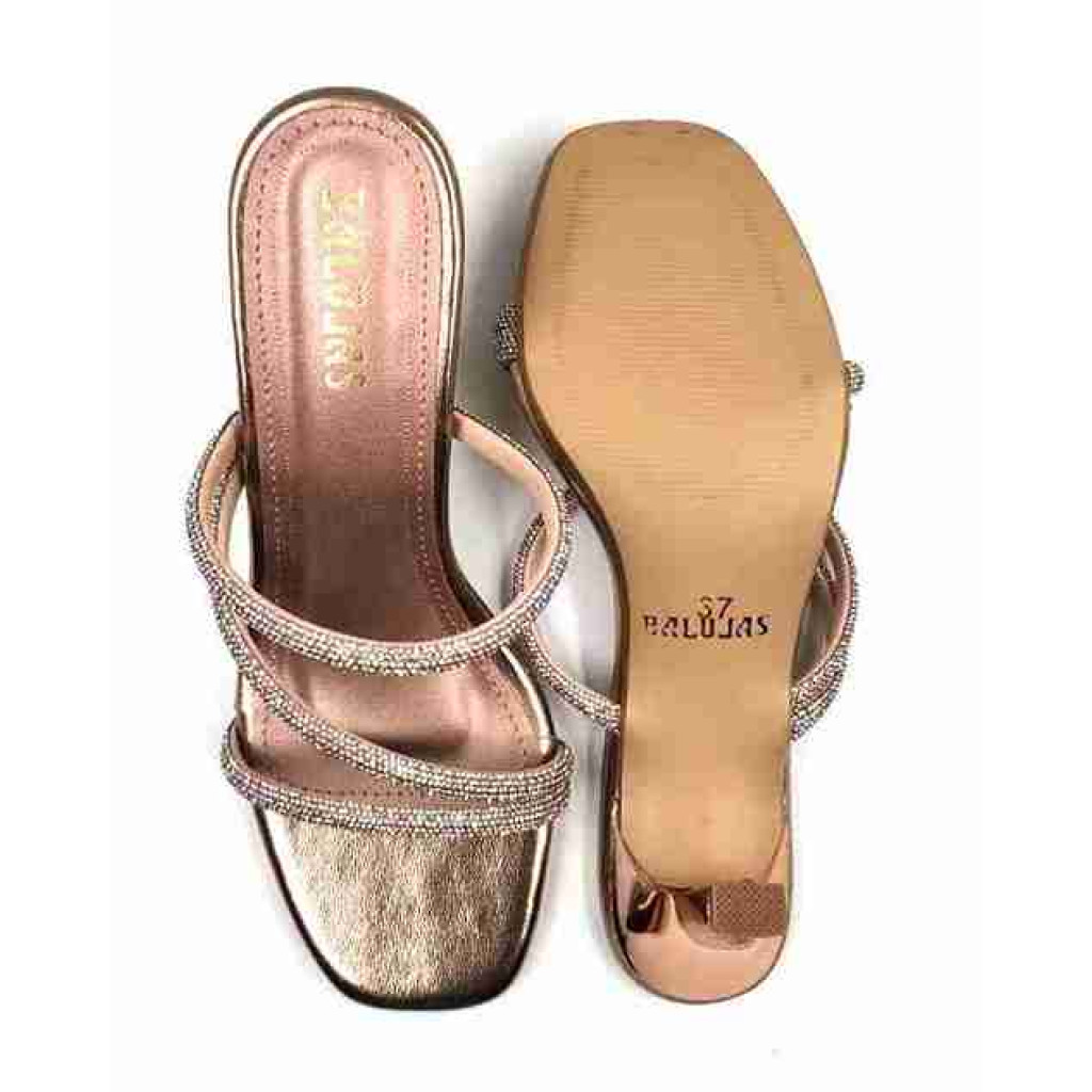 R-304: Balujas Sultan Heel Crystal Strap Sandals