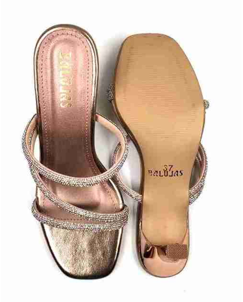 R-304: Balujas Sultan Heel Crystal Strap Sandals