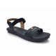 10-371:Balujas Flat Black Ladies Sandal 10-371:Balujas Flat Black Ladies Sandal