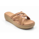13221: Balujas Beige Wedge Heel Ladies Slipper