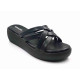 13221: Balujas Black Wedge Heel Ladies Slipper