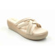 13221: Balujas Cream Wedge Heel Ladies Slipper