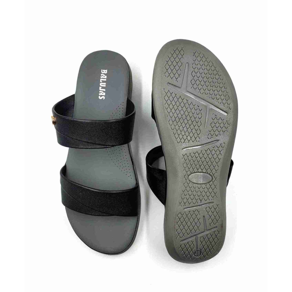 15066 Balujas Black flat Ladies Slippers