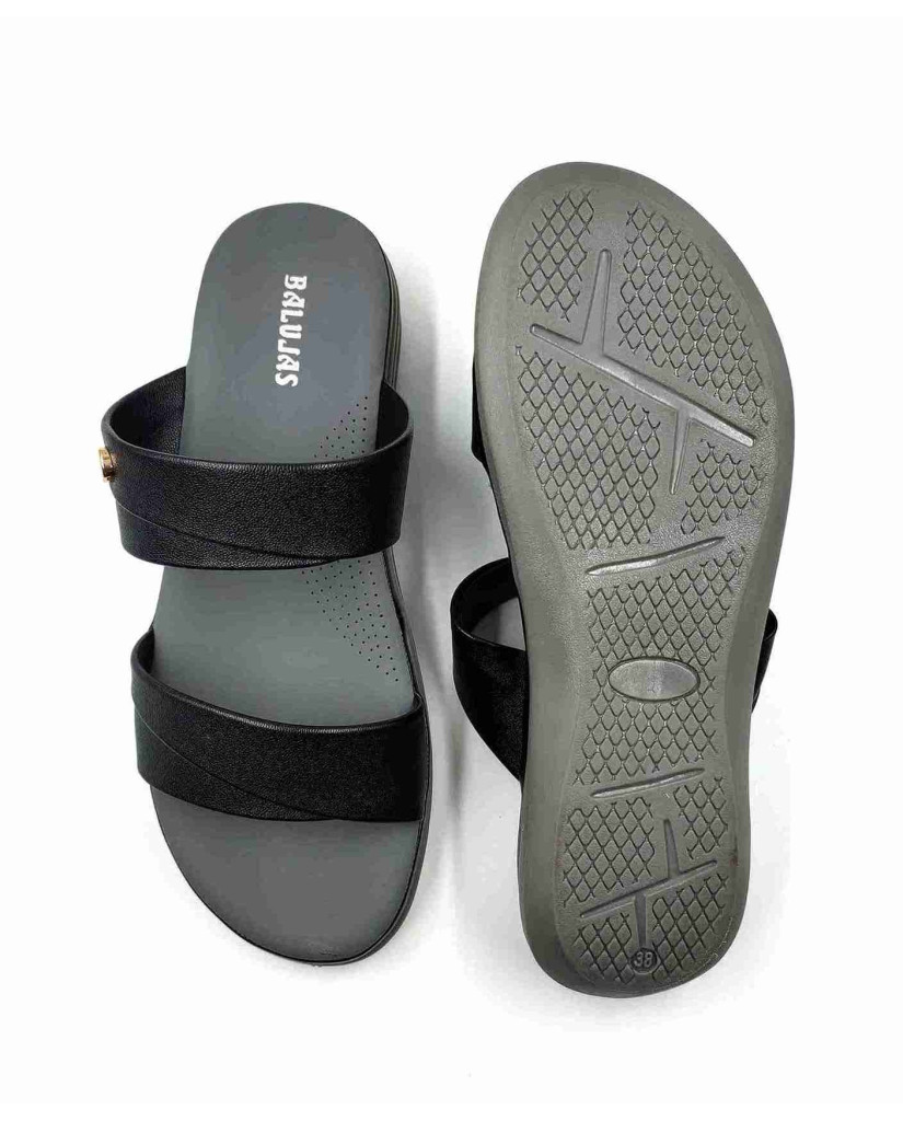 15066 Balujas Black flat Ladies Slippers