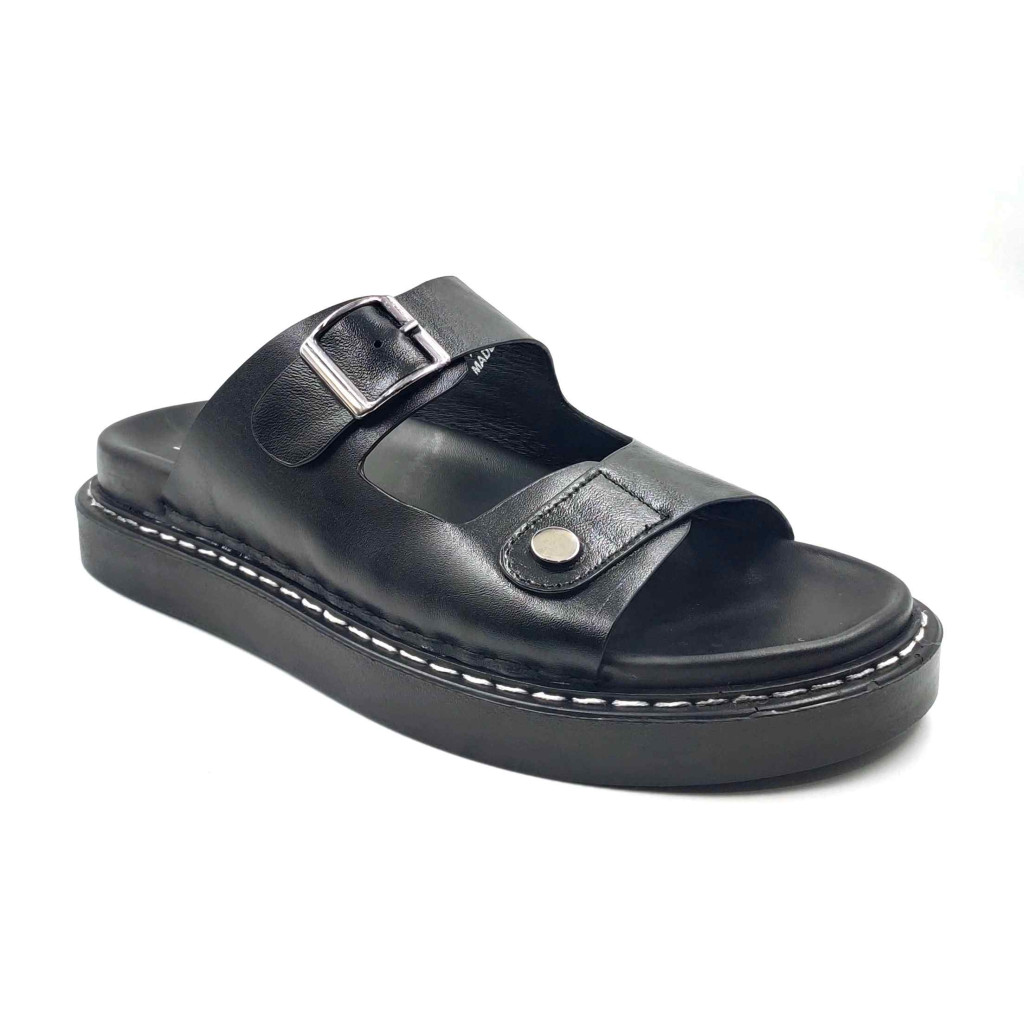 1902 Balujas Men Black Slippers