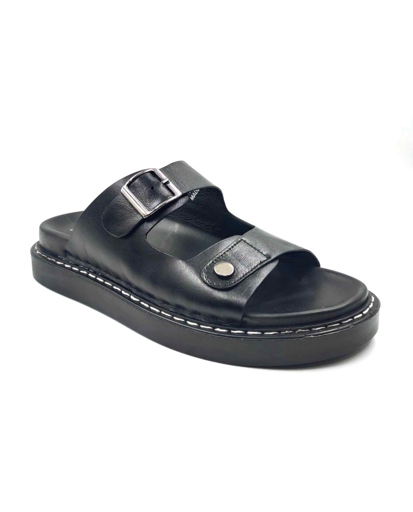 1902 Balujas Men Black Slippers