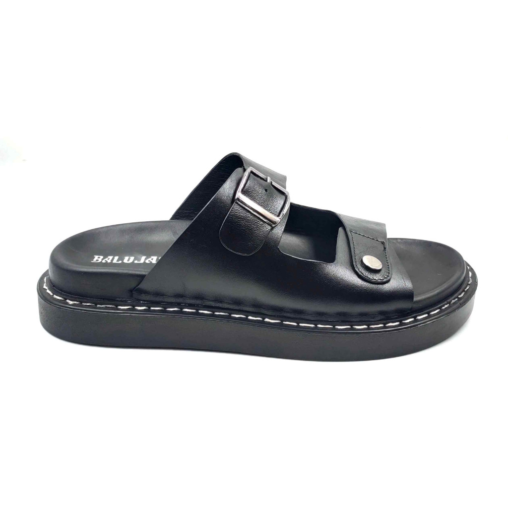 1902 Balujas Men Black Slippers