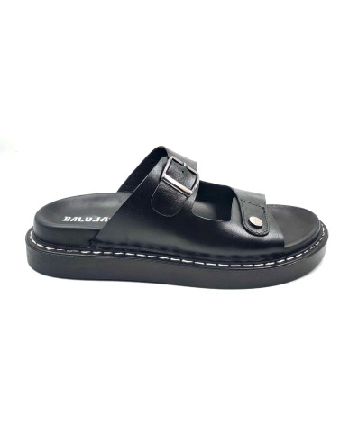 1902 Balujas Men Black Slippers