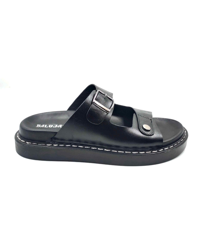 1902 Balujas Men Black Slippers