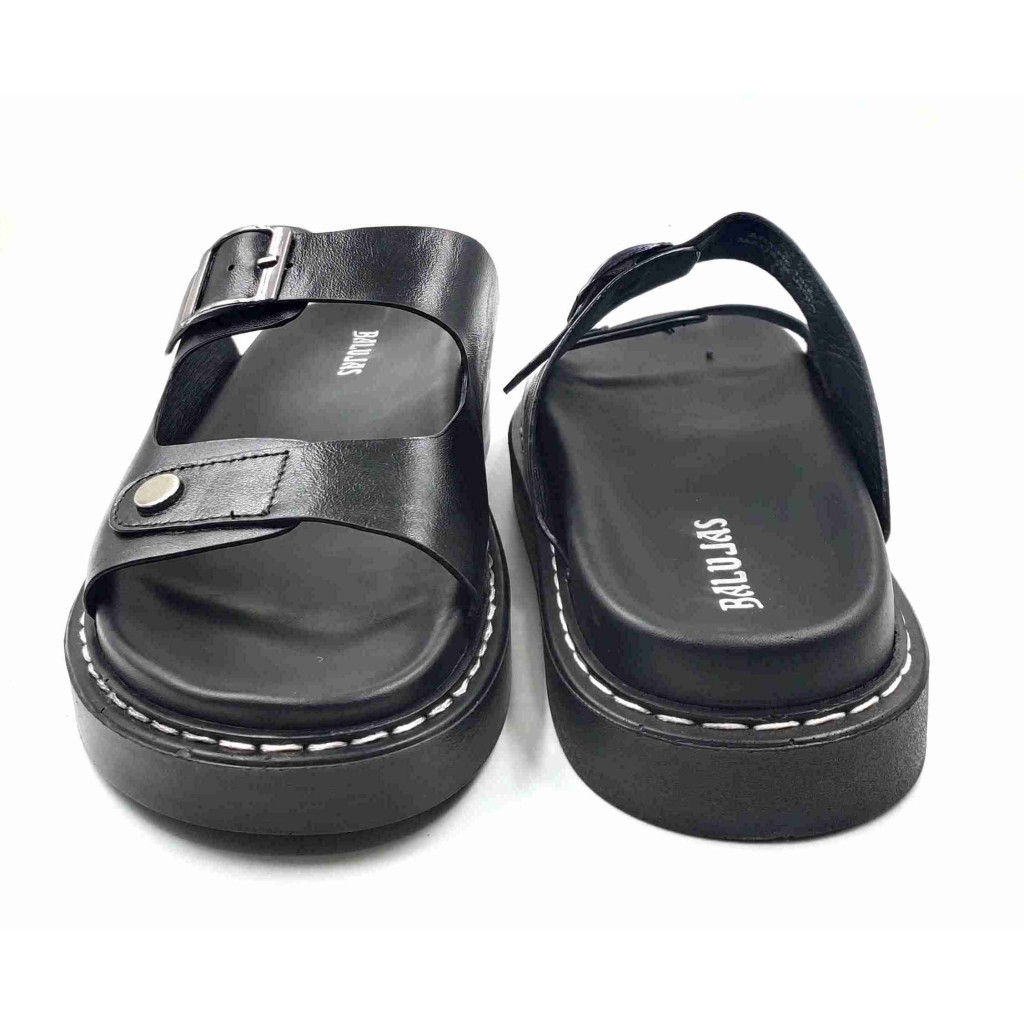 1902 Balujas Men Black Slippers