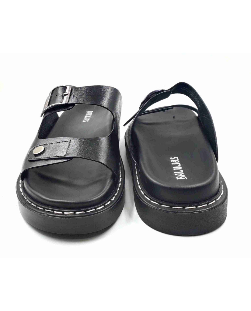 1902 Balujas Men Black Slippers