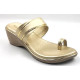10795 : Balujas Gold Wedge Heel Ladies Slipper