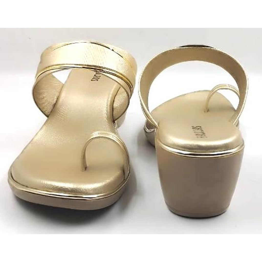 10795 : Balujas Gold Wedge Heel Ladies Slipper
