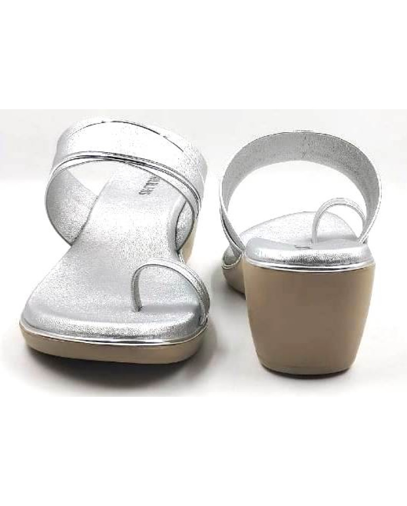 10795 : Balujas Silver Wedge Heel Ladies Slipper