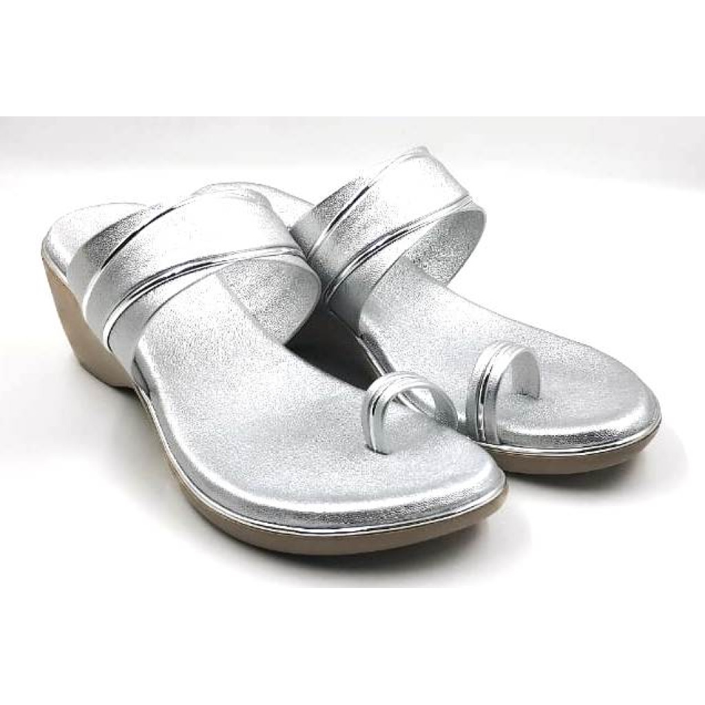 10795 : Balujas Silver Wedge Heel Ladies Slipper