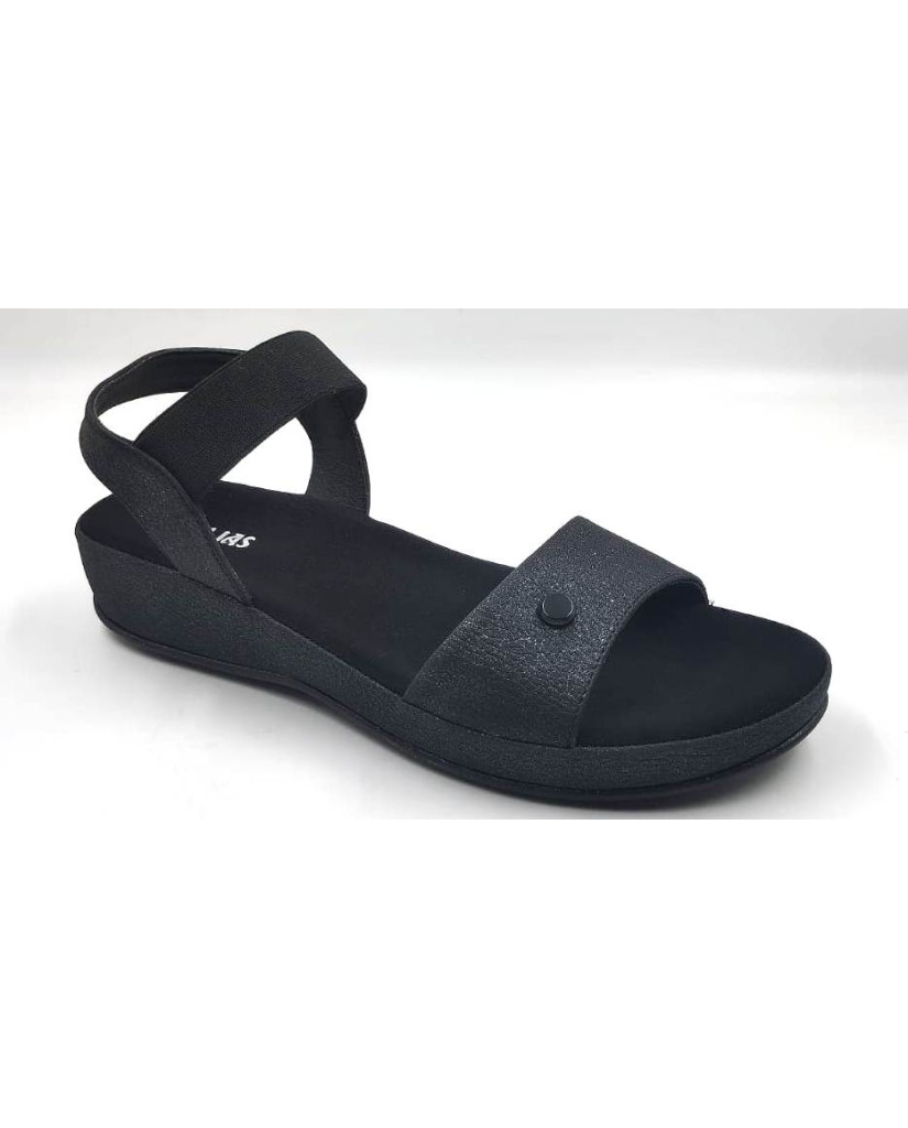 10861 : Balujas Ladies Black Wedge Heel Sandal