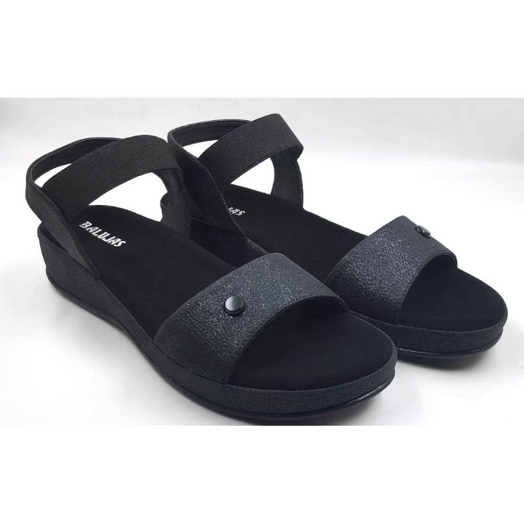 10861 : Balujas Ladies Black Wedge Heel Sandal
