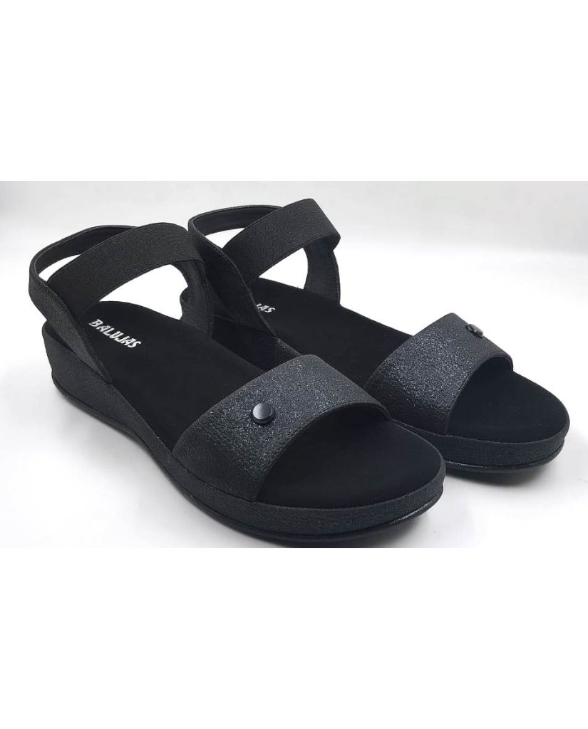 10861 : Balujas Ladies Black Wedge Heel Sandal