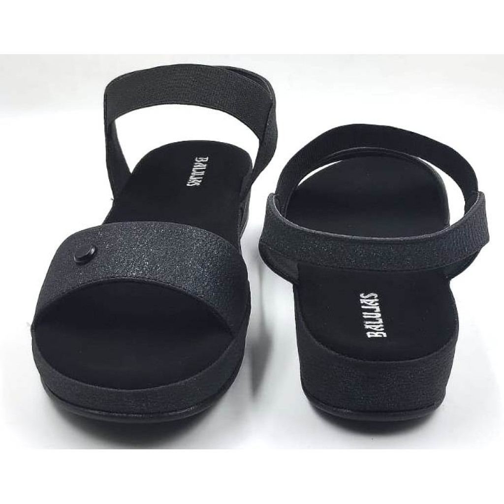 10861 : Balujas Ladies Black Wedge Heel Sandal