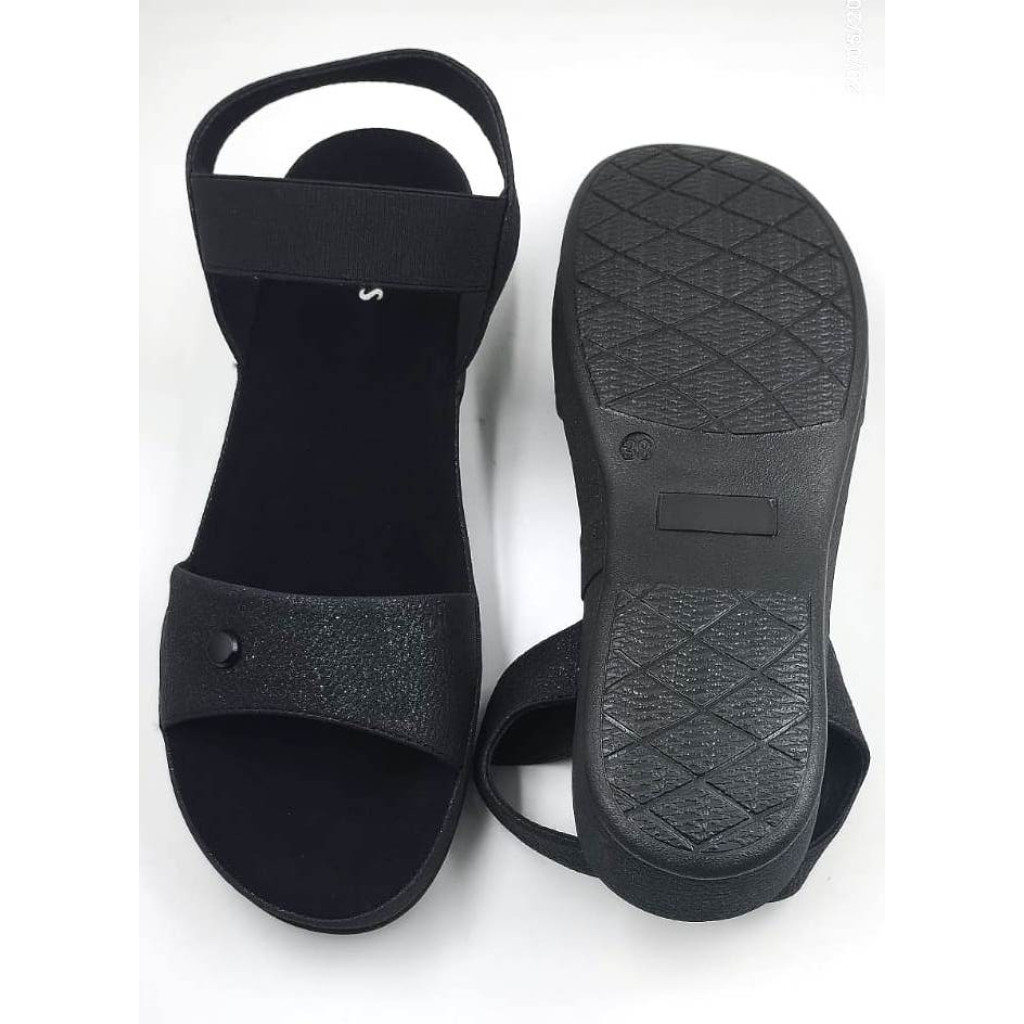 10861 : Balujas Ladies Black Wedge Heel Sandal