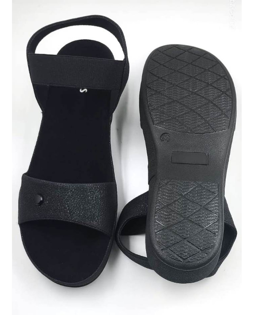 10861 : Balujas Ladies Black Wedge Heel Sandal