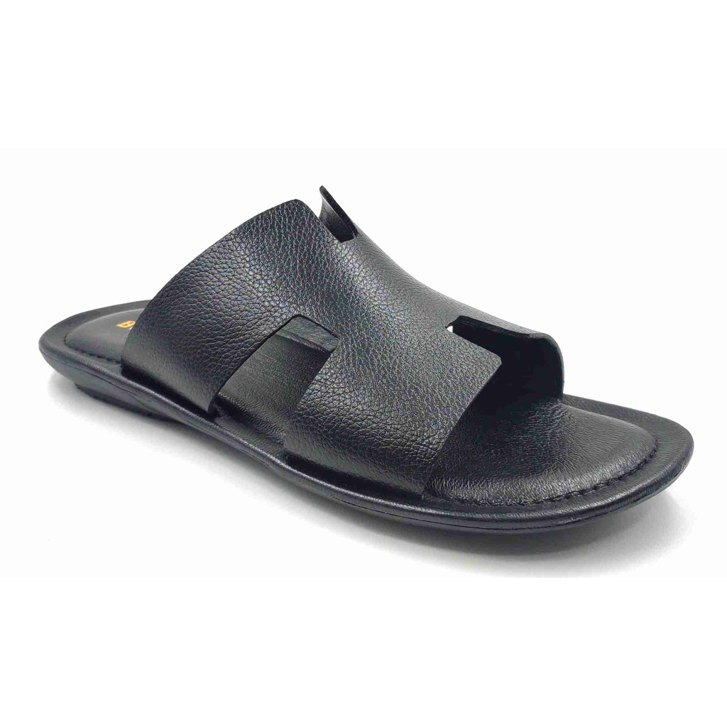 202: Balujas Men Black Flat Slippers