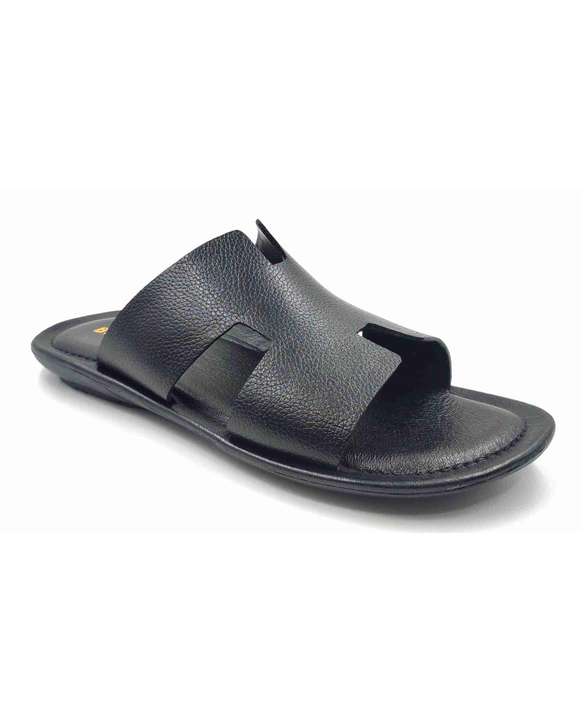 202: Balujas Men Black Flat Slippers