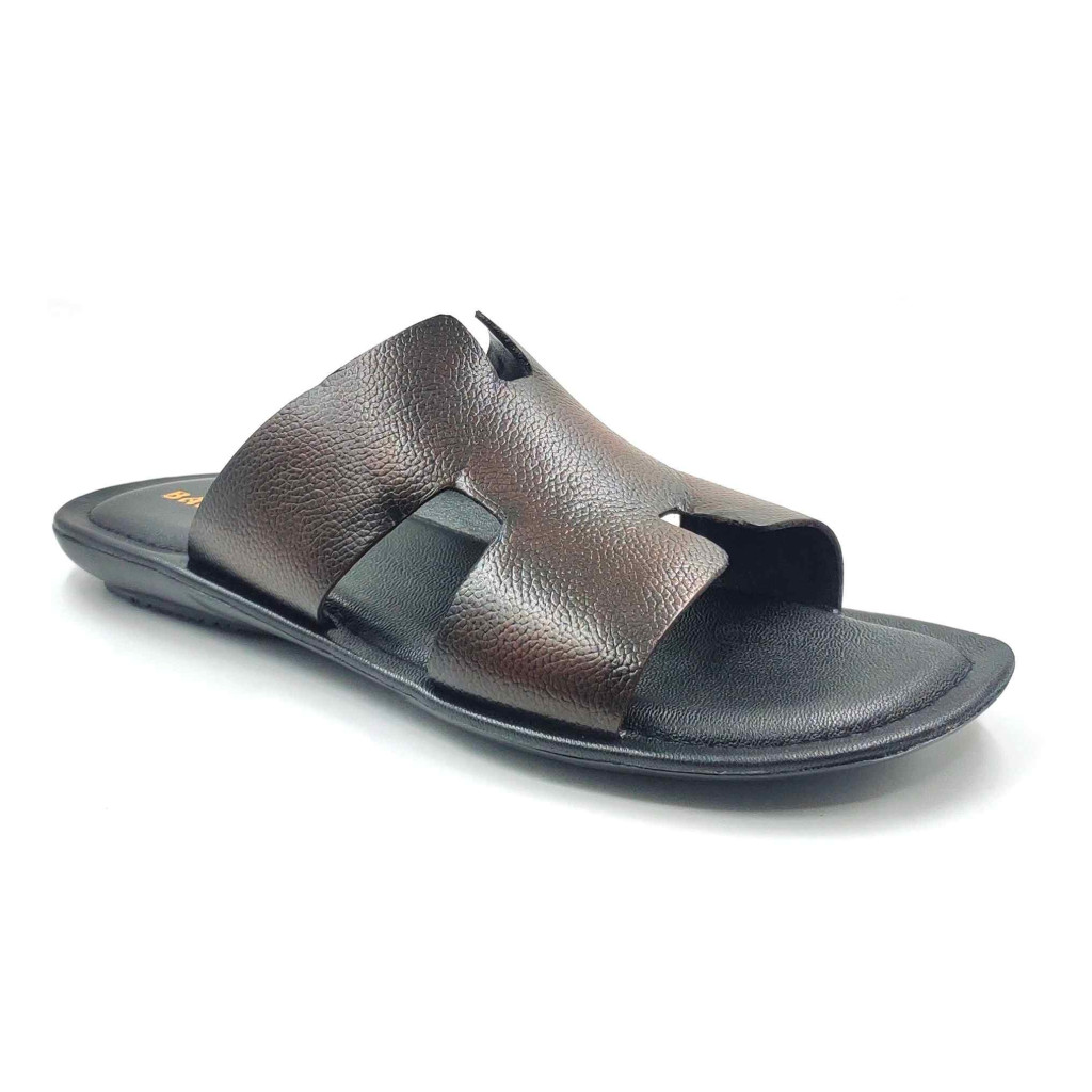202: Balujas Men Brown Flat Slippers