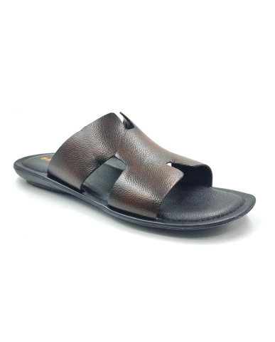 202: Balujas Men Brown Flat Slippers