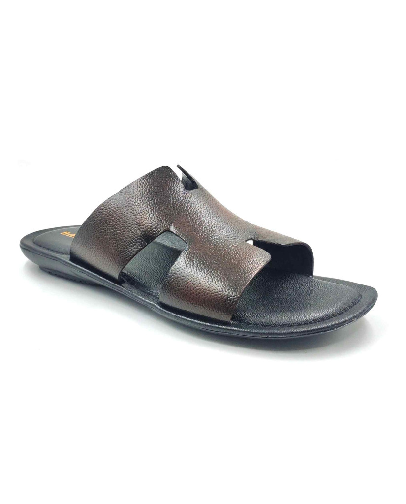 202: Balujas Men Brown Flat Slippers
