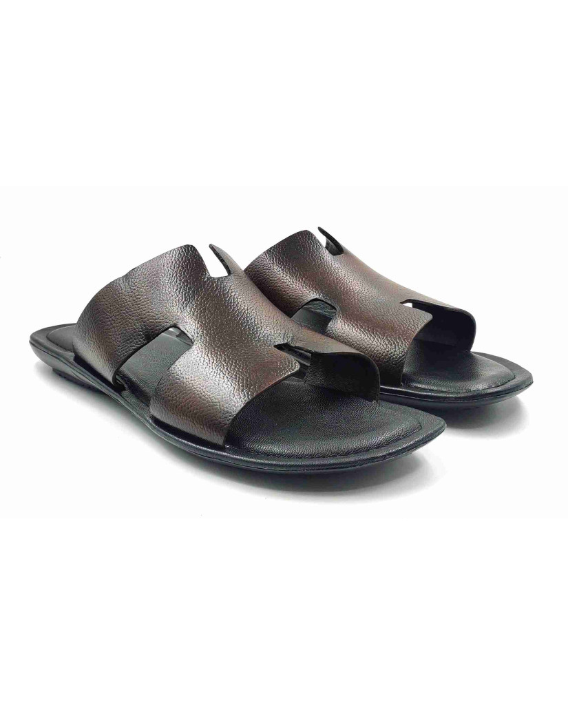 202: Balujas Men Brown Flat Slippers