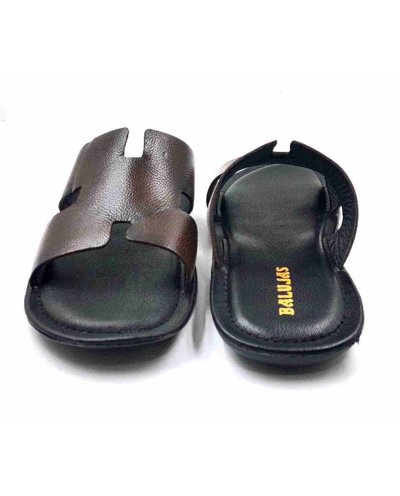 202: Balujas Men Brown Flat Slippers