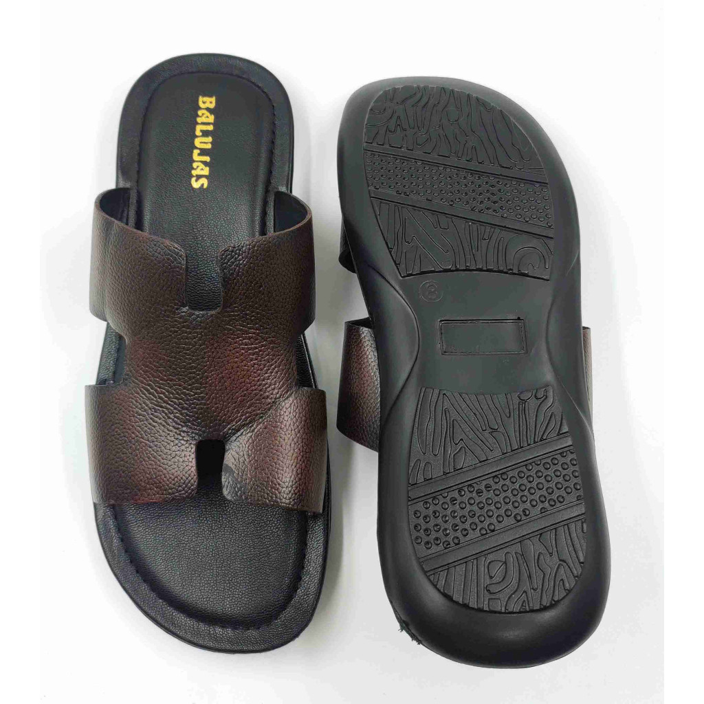 202: Balujas Men Brown Flat Slippers