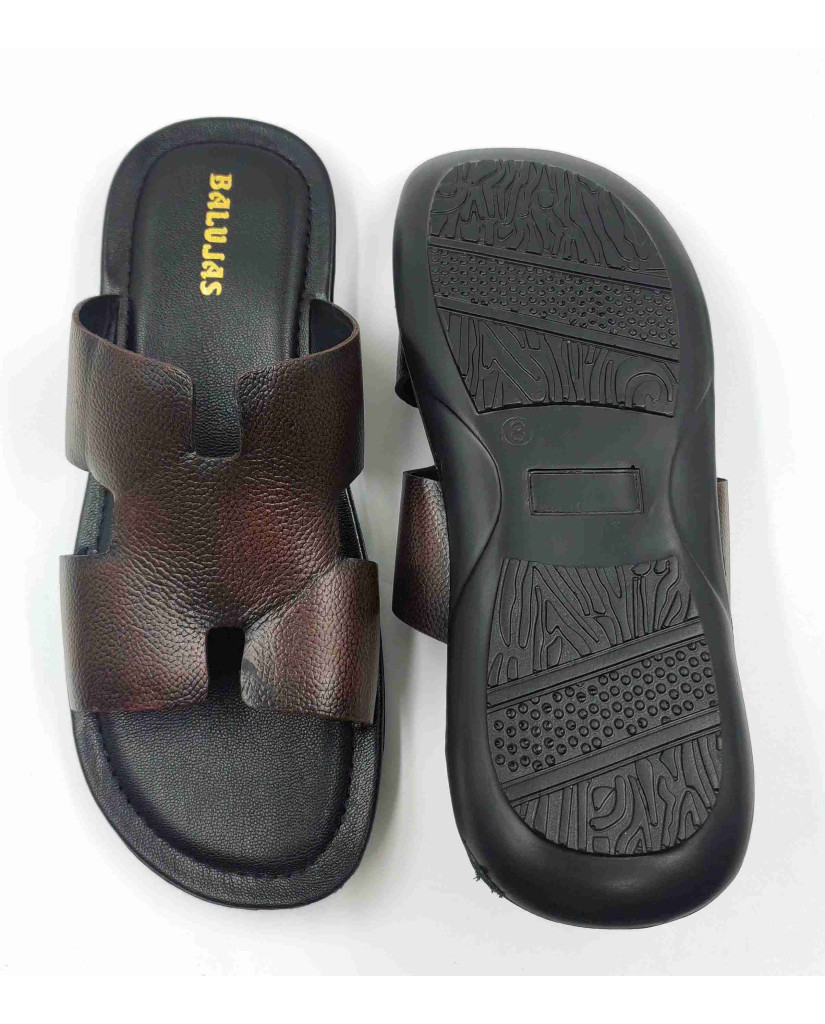 202: Balujas Men Brown Flat Slippers