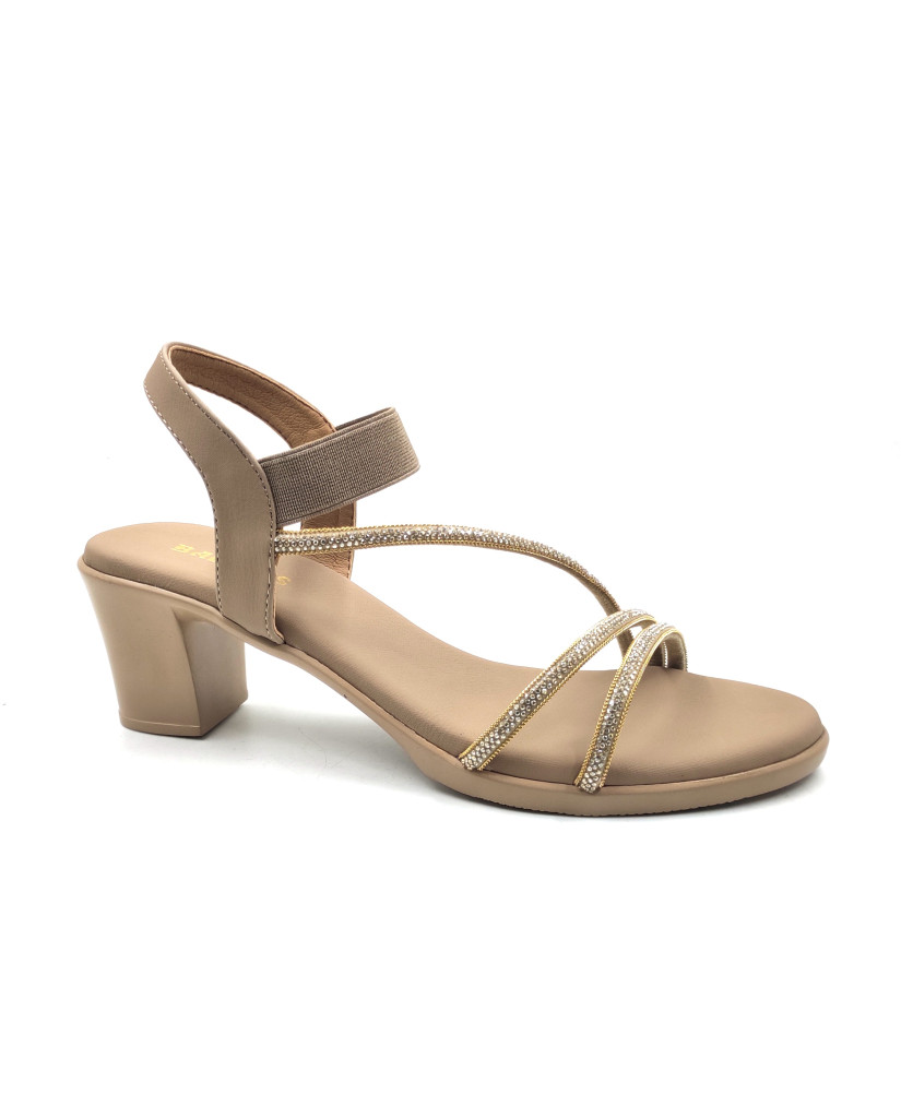 11315: Balujas Beige Block Heel Sandals