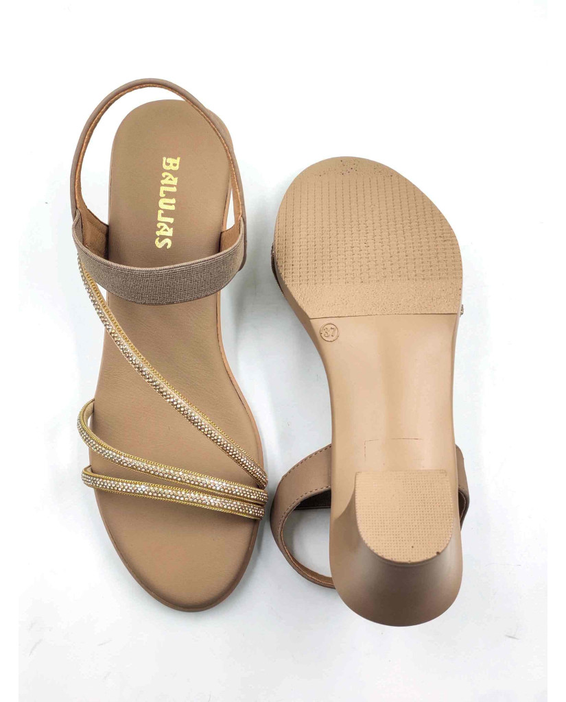 11315: Balujas Beige Block Heel Sandals