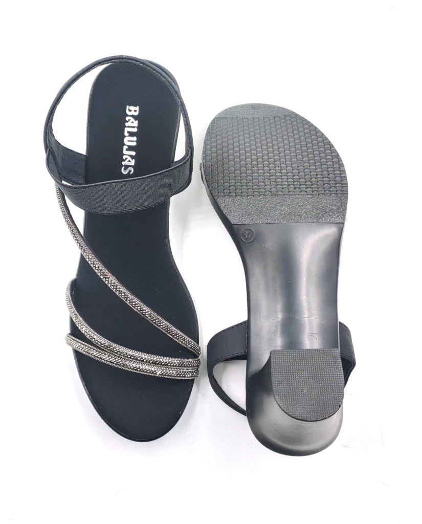 11315: Balujas Black Block Heel Sandals