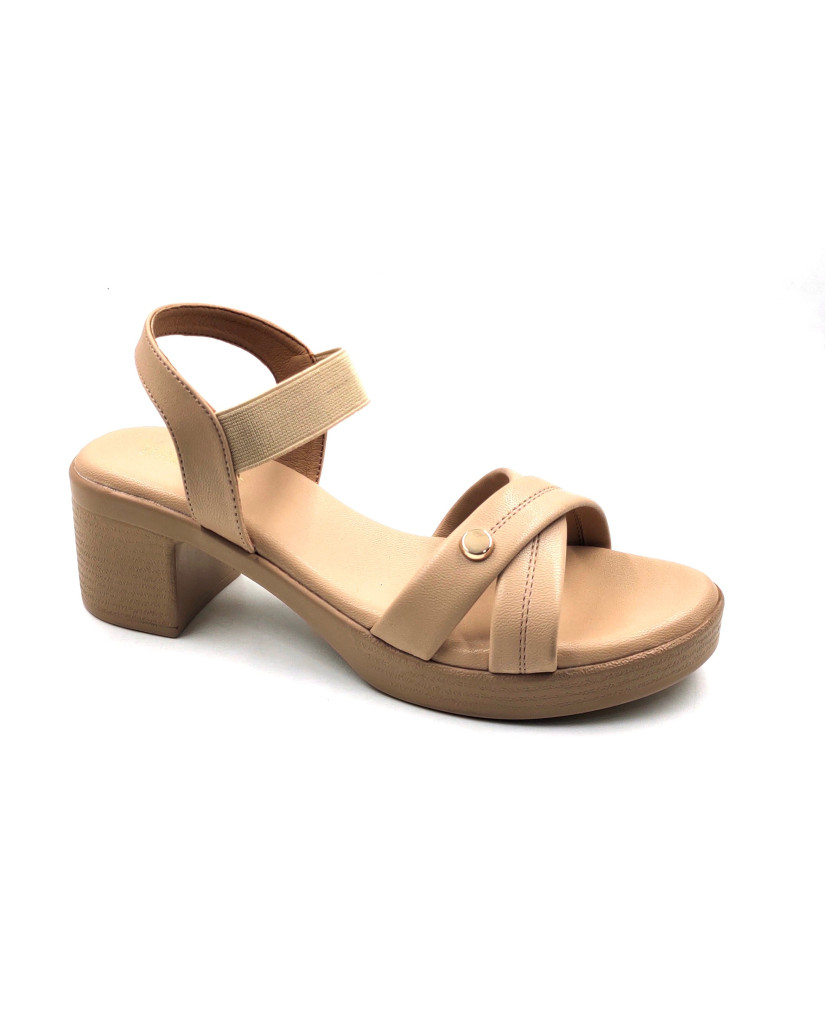 11527: Balujas Beige Block Heel Sandal