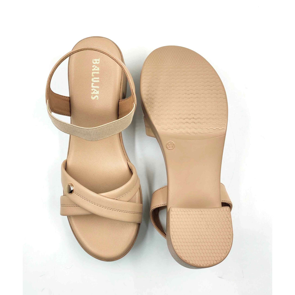 11527: Balujas Beige Block Heel Sandal
