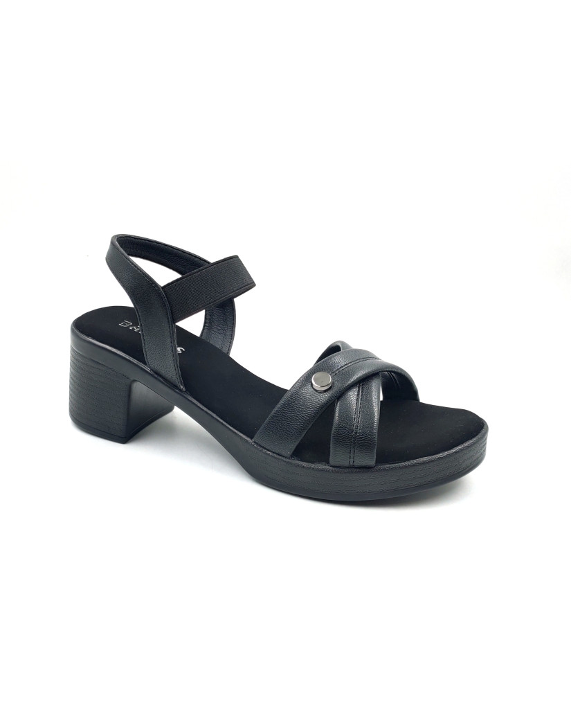 11527: Balujas Black Block Heel Sandal