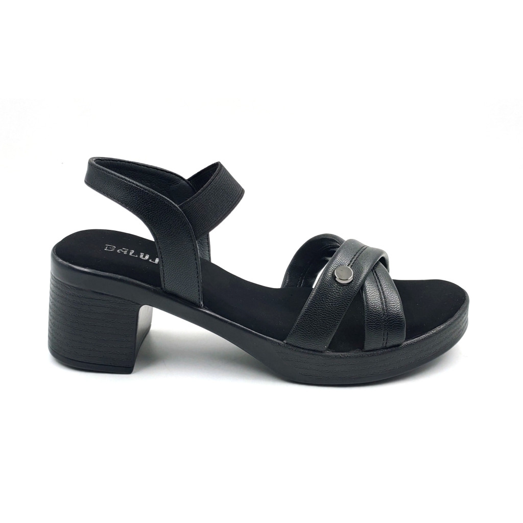 11527: Balujas Black Block Heel Sandal