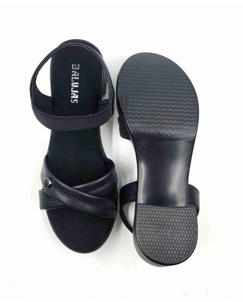 11527: Balujas Black Block Heel Sandal