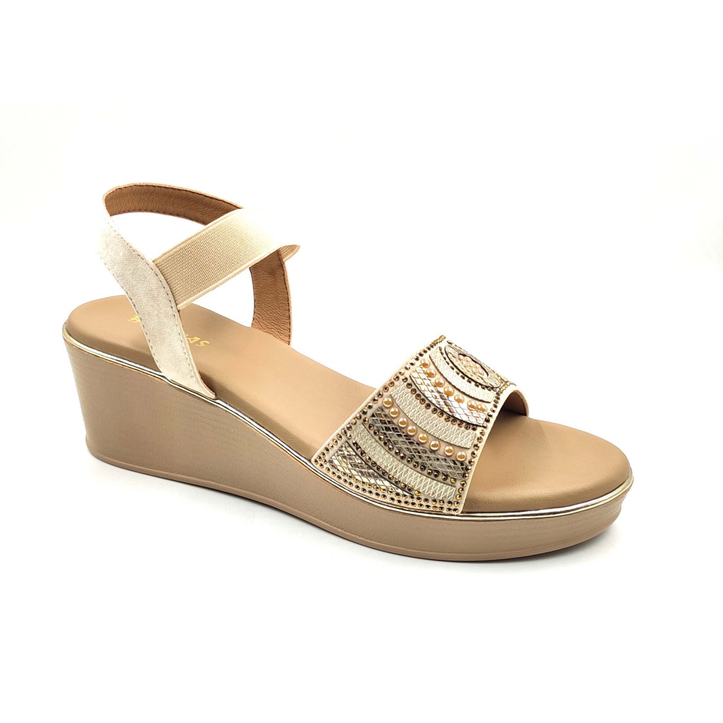 11871: Balujas Beige Wedge Heel Sandal