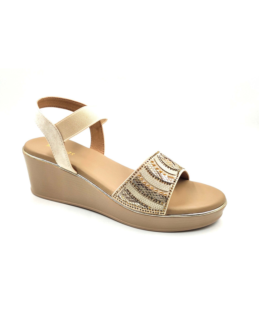 11871: Balujas Beige Wedge Heel Sandal