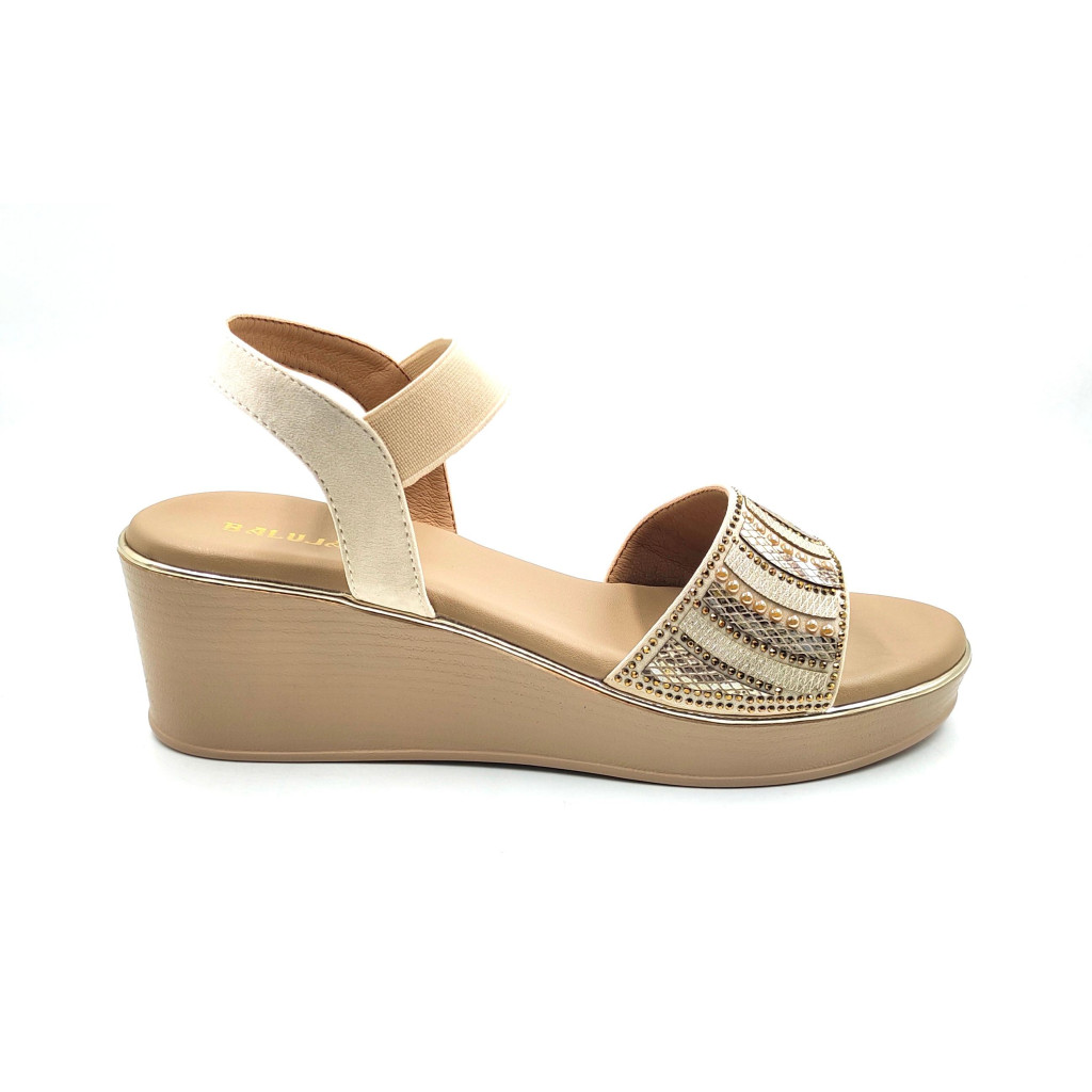 11871: Balujas Beige Wedge Heel Sandal