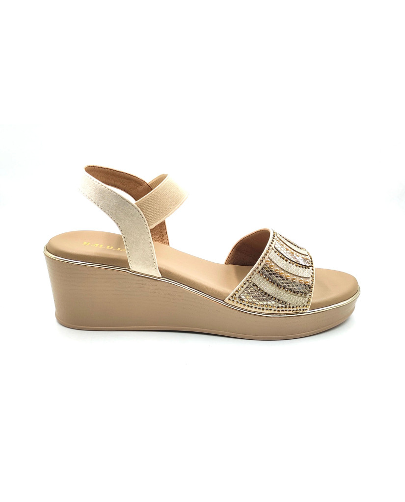 11871: Balujas Beige Wedge Heel Sandal