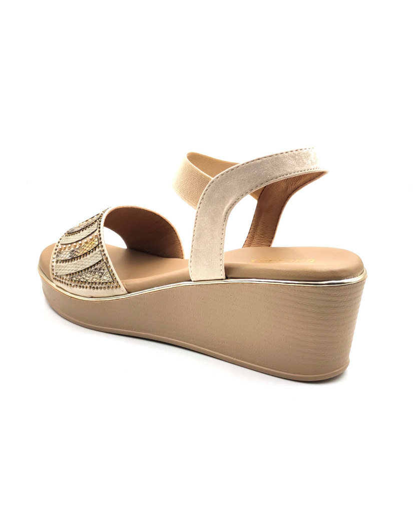 11871: Balujas Beige Wedge Heel Sandal