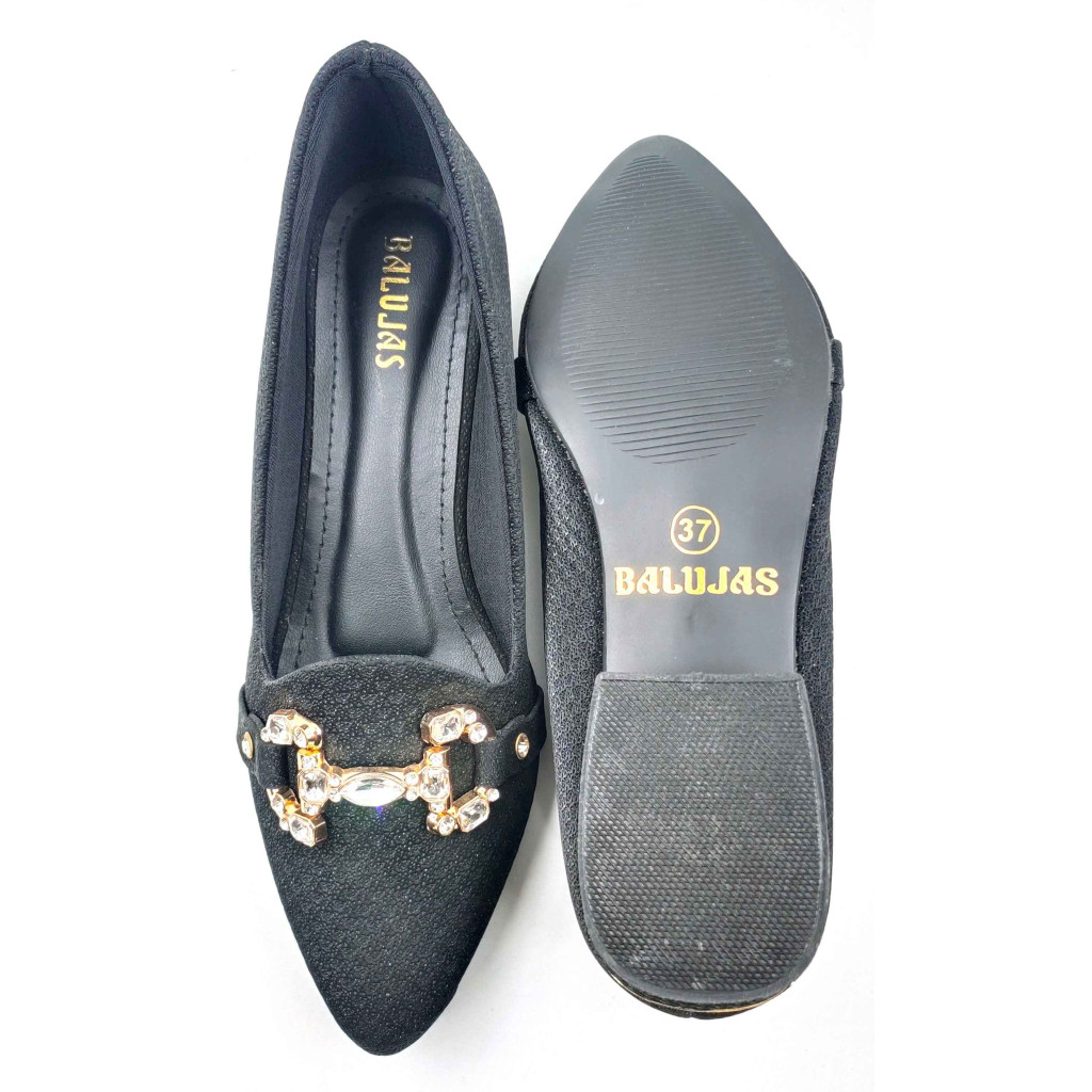 A-329: Balujas Women Black Block Heel Bellies